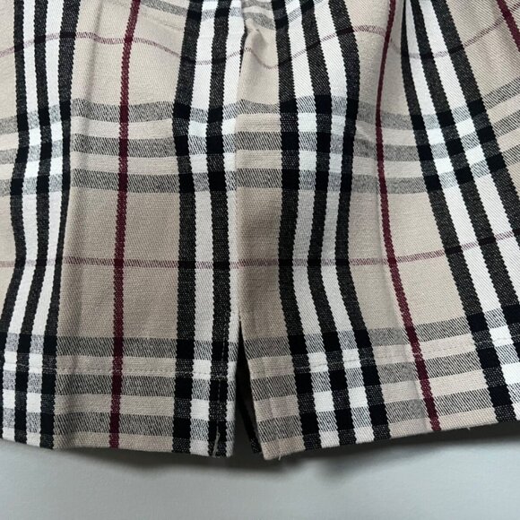 SUPER CUTE BURBERY STYLE BROWN PLAID MINI DRESS SKIRT 100% COTTON NEW W/O TAG - Picture 4 of 14